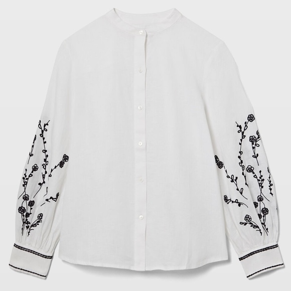 Embroidered Long Sleeve Blouse- Brand New-NEVER WORN- Pale Blue (as last 3 pics) - Picture 5 of 8